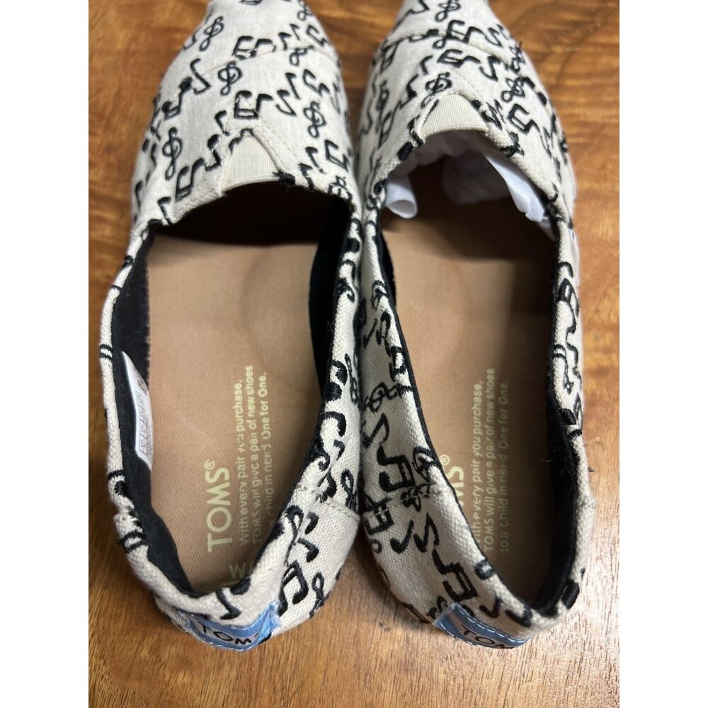 Tom’s Women’s 8 Venice Collection Off White Music Notes Canvas Shoes Sneakers - Picture 6 of 8
